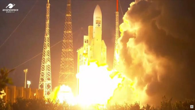 Ariane 5 rocket lifts off during its final mission