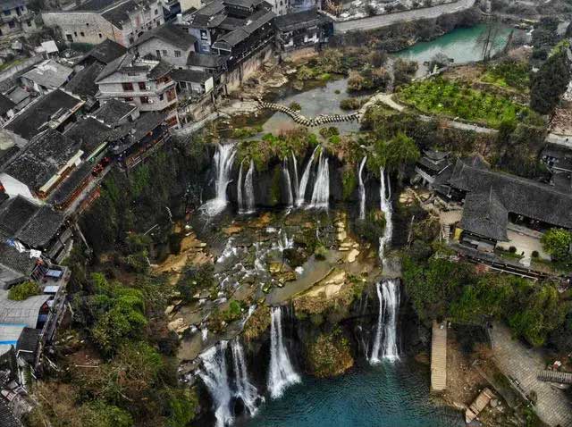 Aerial view of Fu Rong Town.