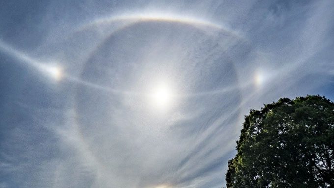 A bright halo observed in the sky over Northern Ireland