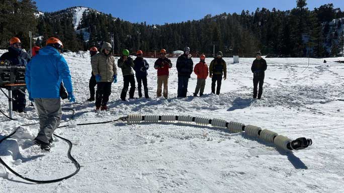 Testing at a ski resort