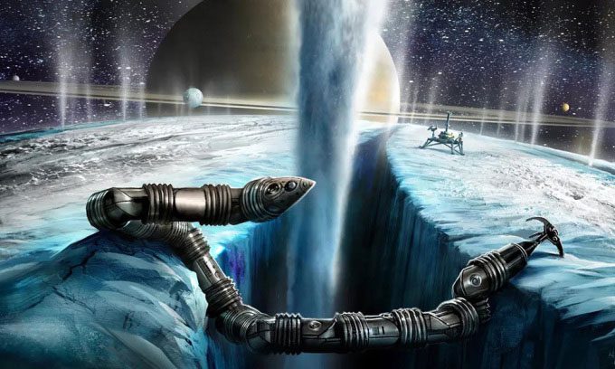 Illustration of EELS robot in action.