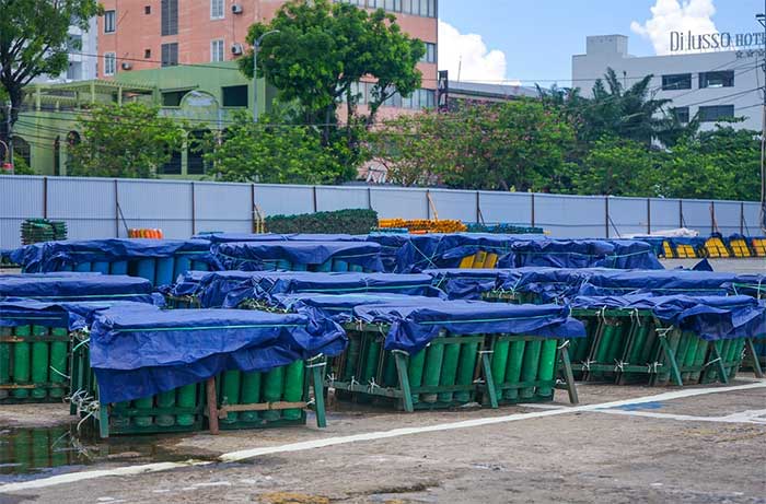 All fireworks tubes will be sealed with tarpaulins