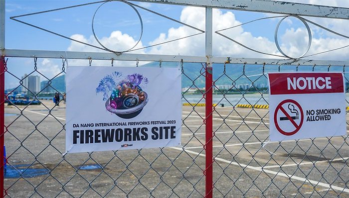 The fireworks area is being completed