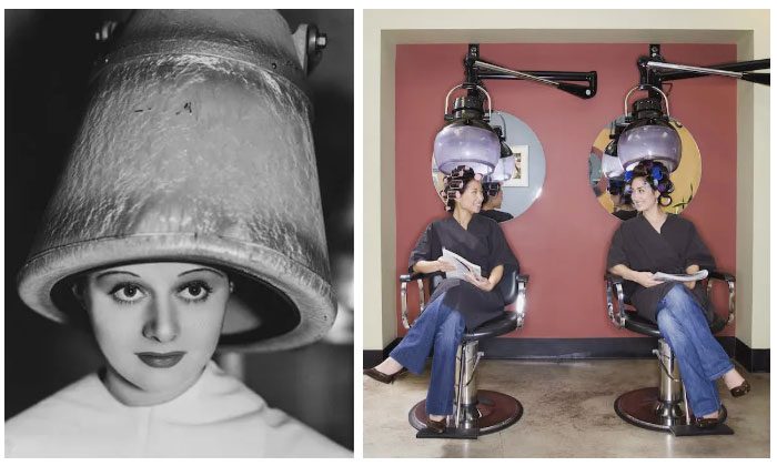 The concept of a hair steamer still exists, but the design has changed significantly