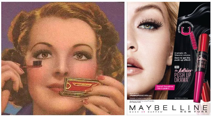 Mascara in the 1940s and now