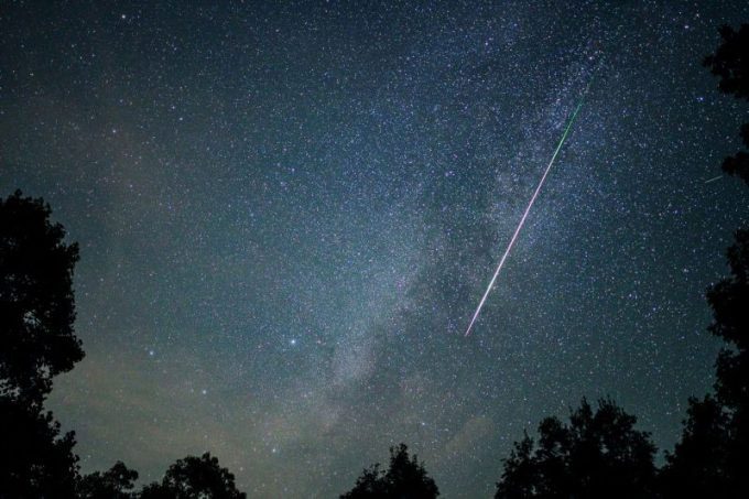 Meteors in the sky captured in North Carolina on August 11, 2021.