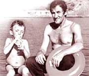 Sasha with his father by the Black Sea.