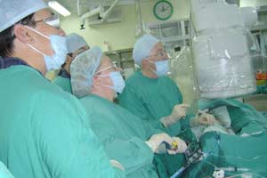 Placement of a stent for carotid artery stenosis treatment at Cho Ray Hospital