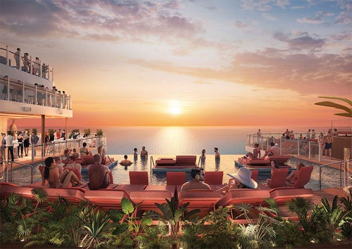 Guests will be able to enjoy an infinity pool on board.