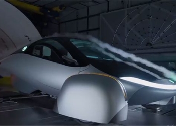 solar powered electric car testing in wind tunnel 128661