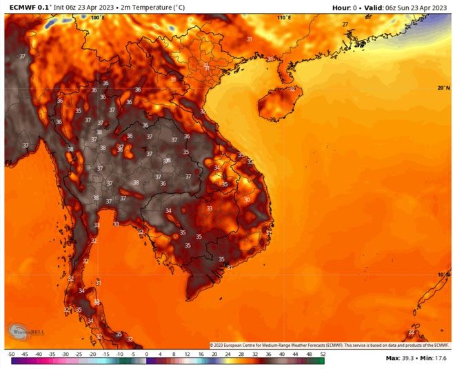 Temperatures recorded in regions varied between 31-35 degrees Celsius,
