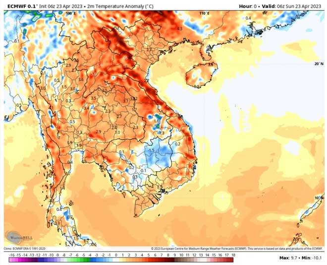 Data recorded in Vietnam at 1 PM on April 23 (local time)