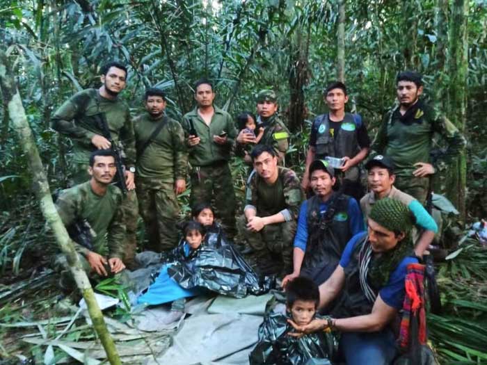 The children found after 40 days surviving in the jungle.