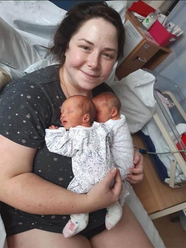 Sophie Small gave birth to her daughters Holly and Darcy in August 2020.