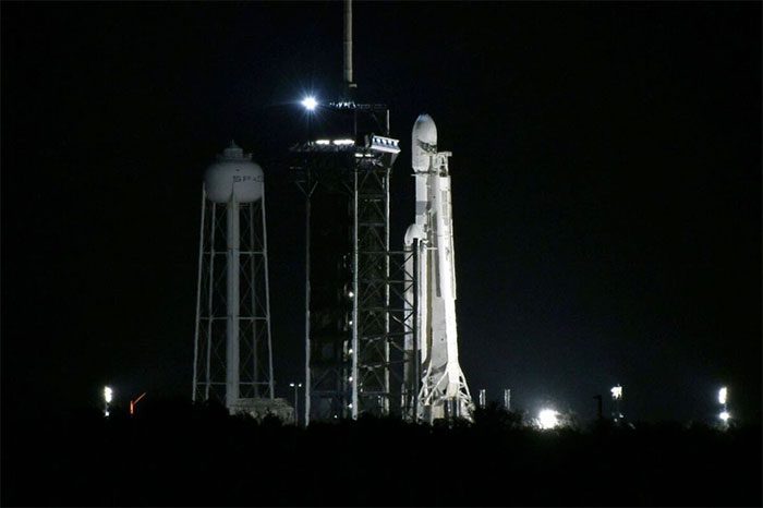 SpaceX launches the Falcon Heavy rocket at Launch Complex 39A, Kennedy Space Center, Florida