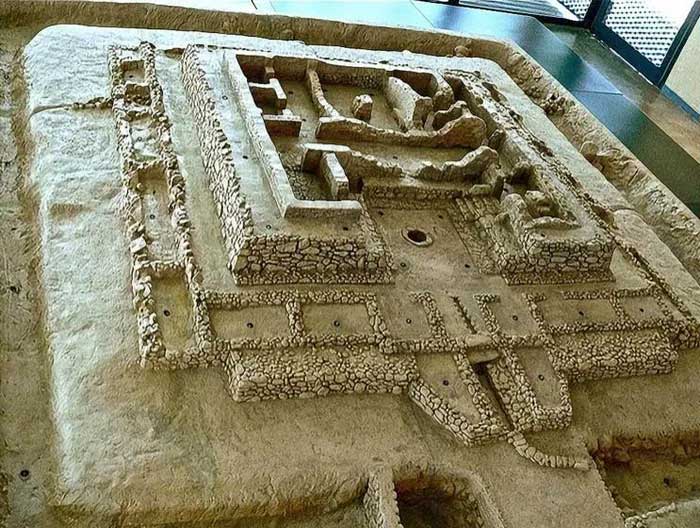 Model of an ancient religious structure of the Tartessos