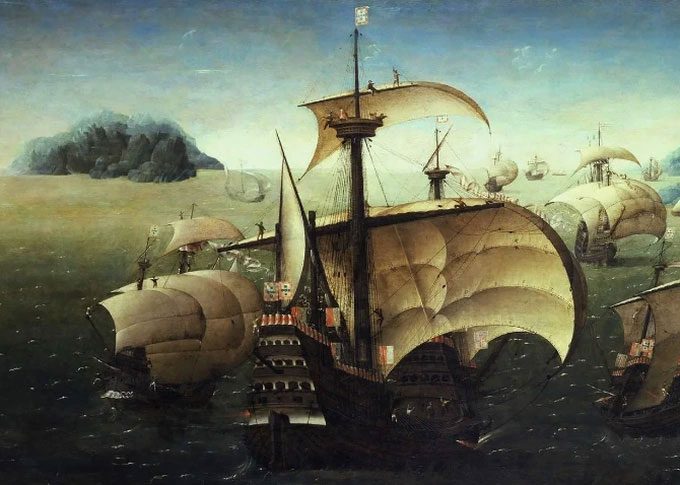 Flor de la Mar ship in a painting