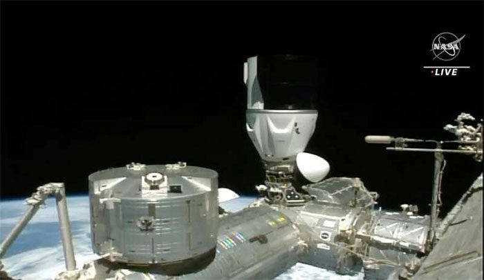Dragon spacecraft docked with the International Space Station (ISS) on March 3, 2023.