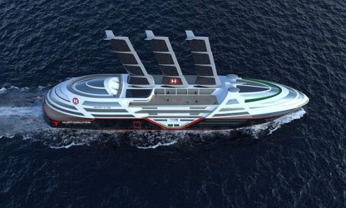 135m emissions-free ship model.