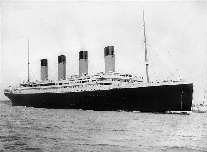 The Titanic seen before its departure in 1912.