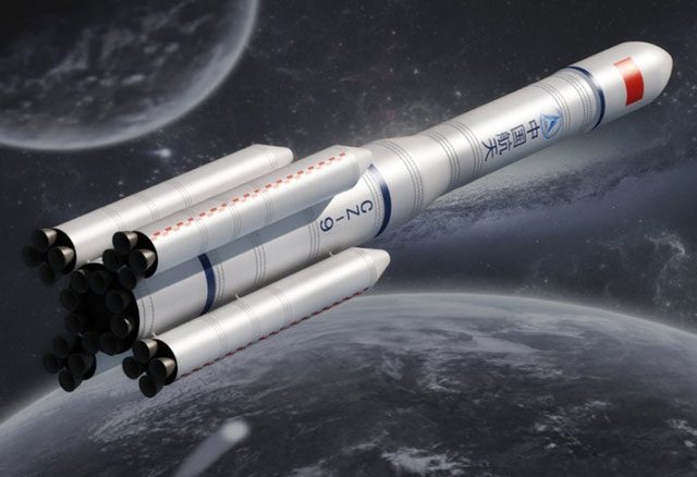 Simulation of China's Long March 9 rocket.