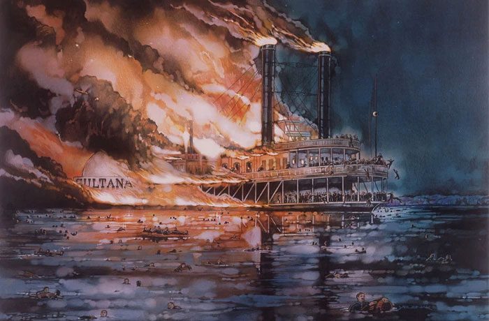 The boiler explosion caused chaos on the ship.