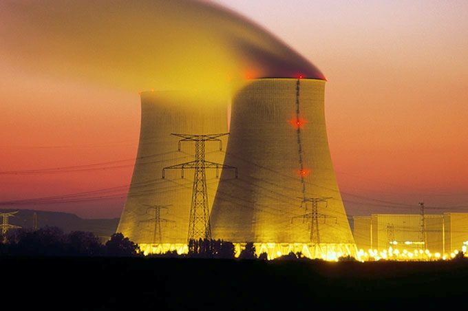 Cooling tower of a nuclear power plant in France.