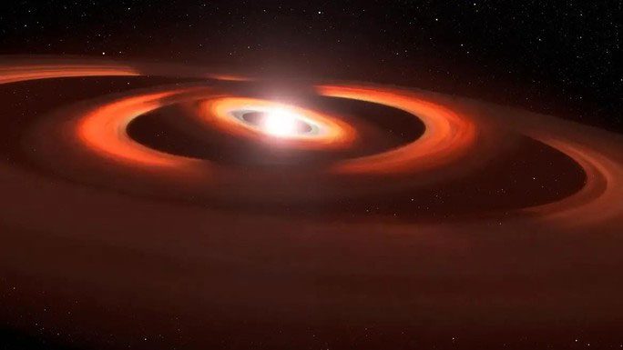 An enigmatic world with two "ghosts" captured by Hubble