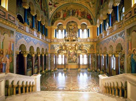 The Throne Room, inspired by Ludwig's vision of the Hagia Sophia, designed by Edouard, originally intended to be the Holy Grail Room in Wagner's Parsifal
