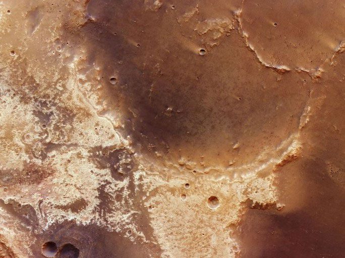 The complex terrain of the area may have been formed by flowing water