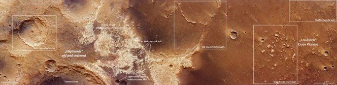 Panorama of the valley that ESA considers the best place to search for Martian life