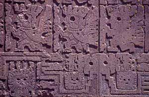 Carving surrounding the flying god