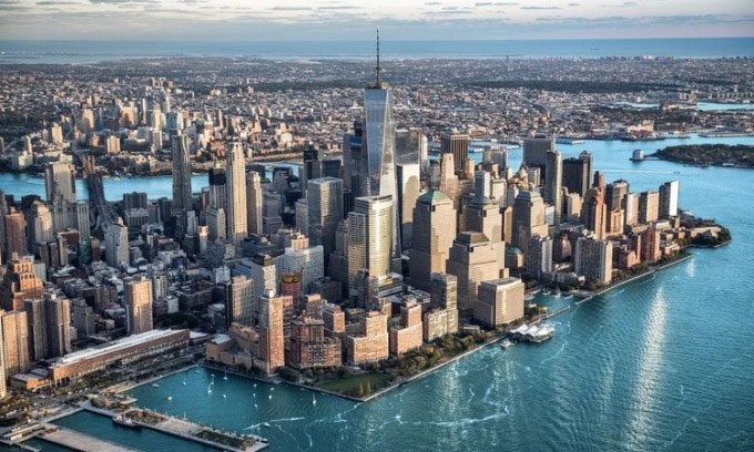 Skyscrapers in Manhattan, New York.