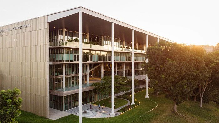 The SDE 4 building, pride of NUS.