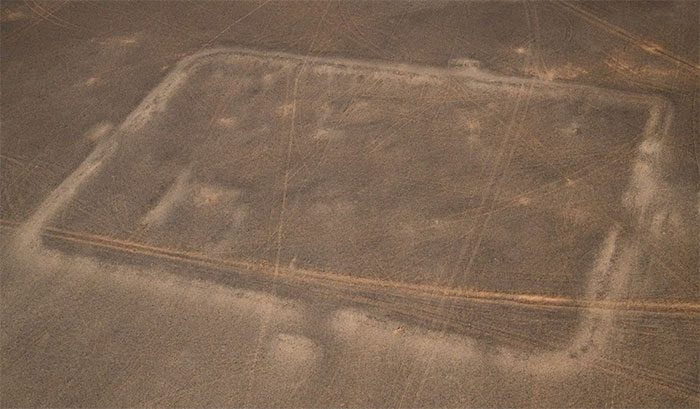 Temporary Roman military camp in the Saudi Arabian desert.
