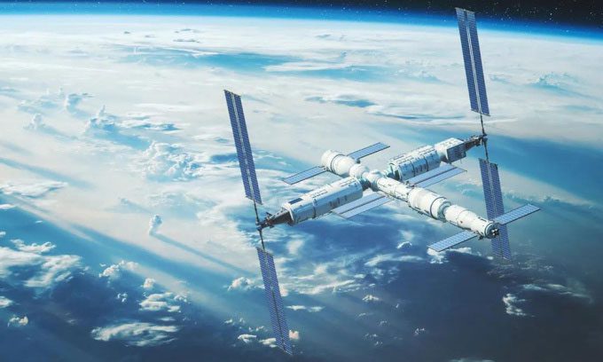 Illustration of China's Tianhe Space Station.