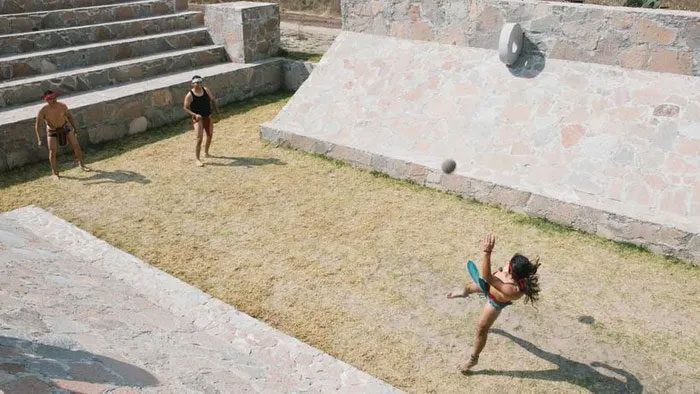 The ball game played by the Maya about 3,500 years ago, a precursor to football.