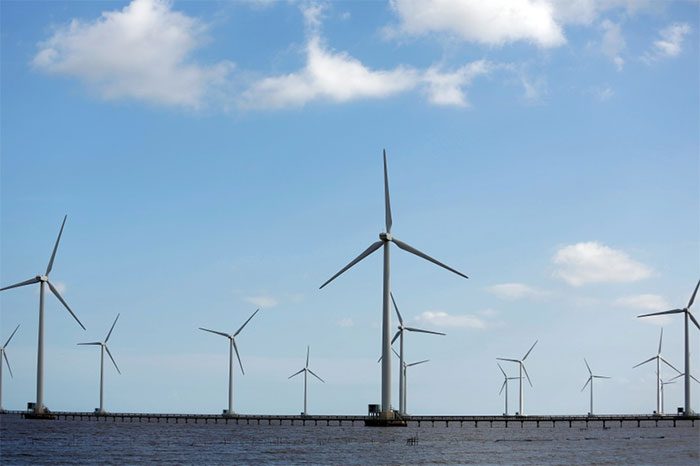 A system of multiple turbines can produce more energy than a single turbine unit of similar size.