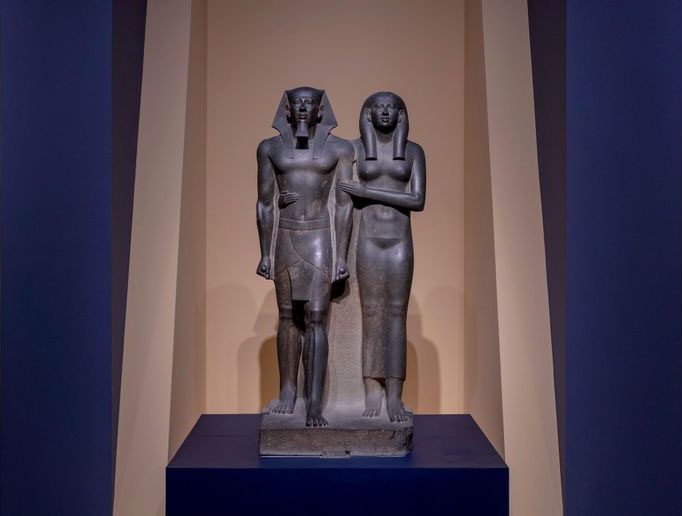 Statue of Menkaure and Queen Khamerernebty, 2548–2530 BC.
