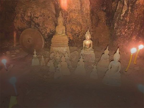Buddha statues found inside a cave in Laos