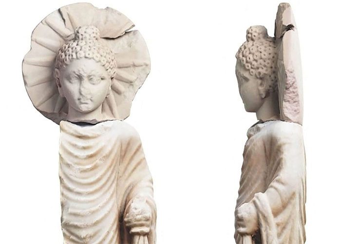 Buddha statue discovered at the port of Berenice, Egypt.