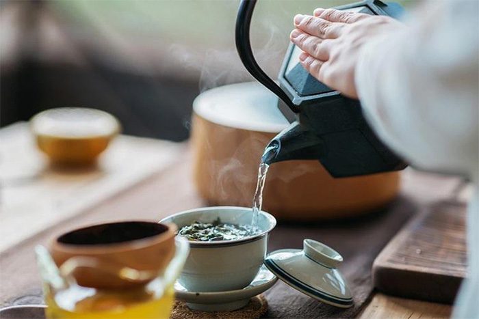 Drinking tea