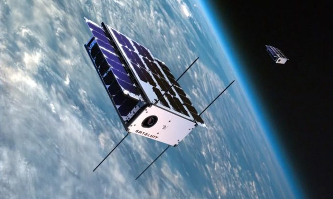 Sateliot GroundBreaker satellite operating in Earth's orbit.