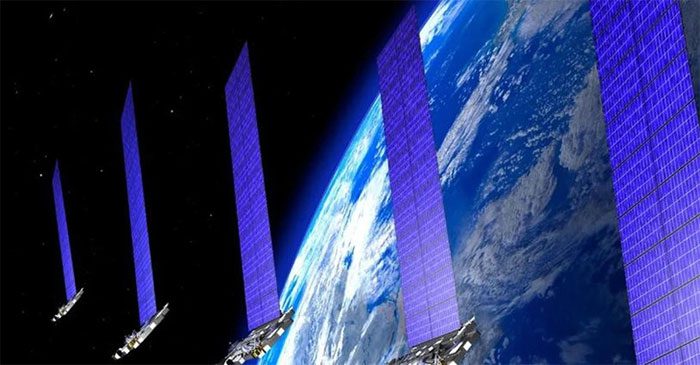 Illustration of electromagnetic radiation from Starlink satellites