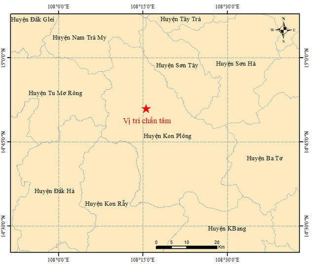 Epicenter of the 4.2 magnitude earthquake on the morning of July 7.