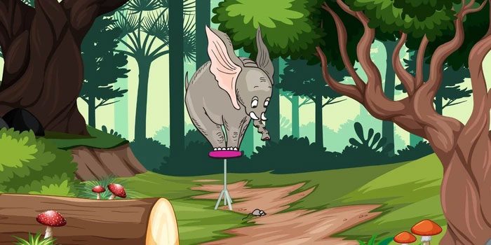 In reality, elephants are not afraid, they just get startled