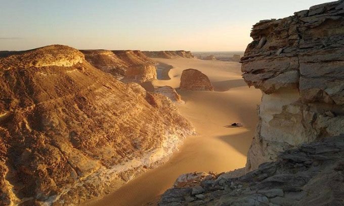 The Qattara Depression of the Sahara lies below sea level.