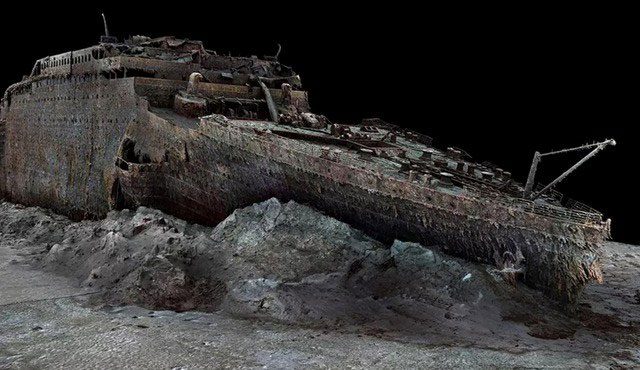 Image of a part of the Titanic wreckage recently released.