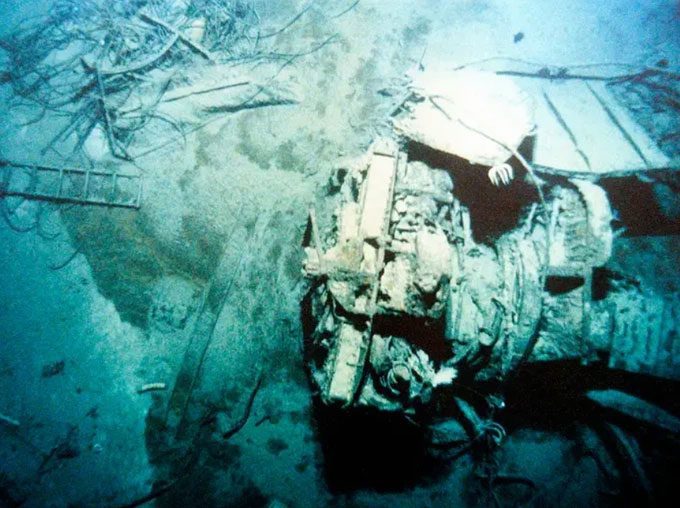 Wreckage of the Titanic.