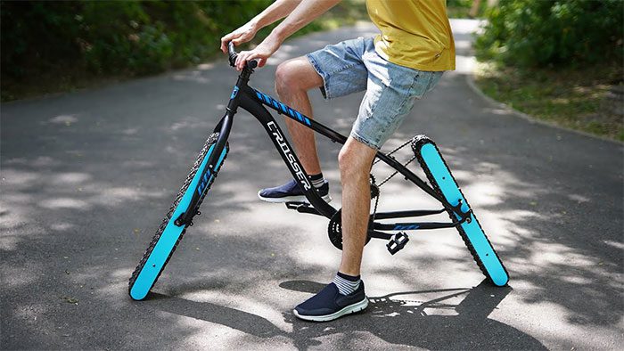 This design is also difficult to ride on rugged terrain